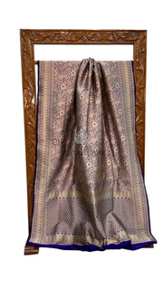 Regal Pure Katan Silk Banarasi Saree – Handwoven Tanchui Brocade With Meenakari Work - The Handlooms