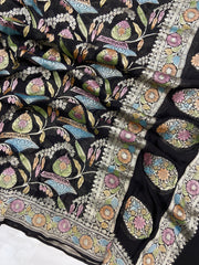 Khaddi Georgette Handloom Banarasi Dupatta - The Handlooms