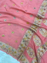 Khaddi Georgette Handloom Banarasi Dupatta - The Handlooms