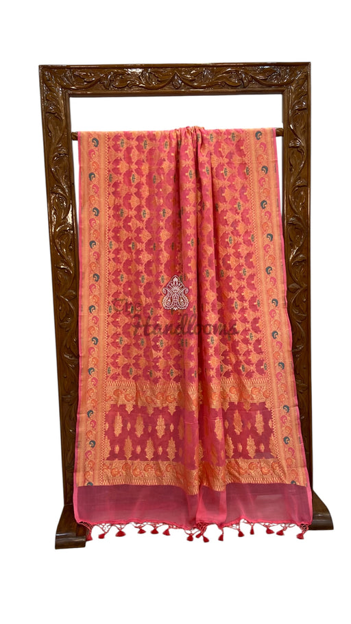 Khaddi Georgette Handloom Banarasi Saree - Gold Zari - The Handlooms