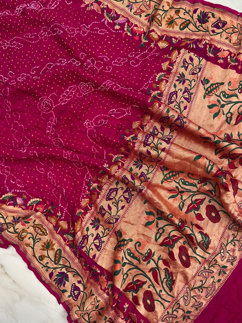 Pure Georgette Banarasi Bandhej Dupatta