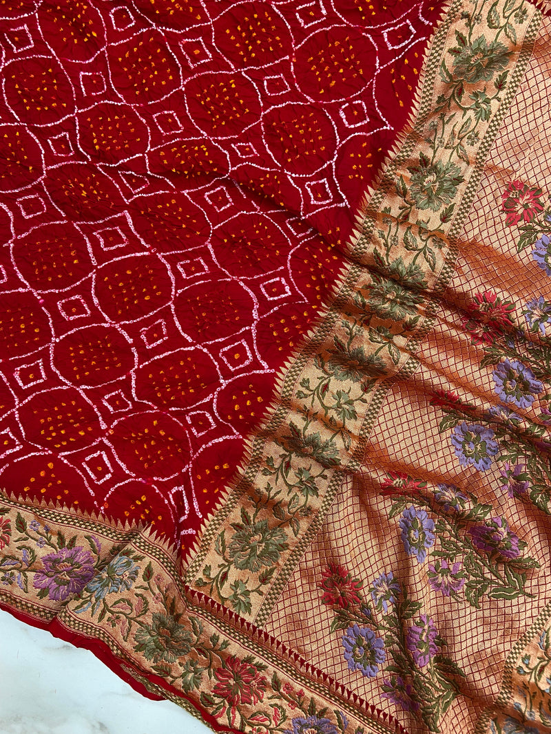 Pure Georgette Banarasi Bandhej Dupatta