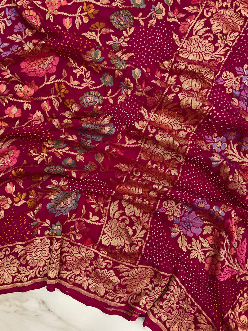 Pure Georgette Banarasi Bandhej Dupatta