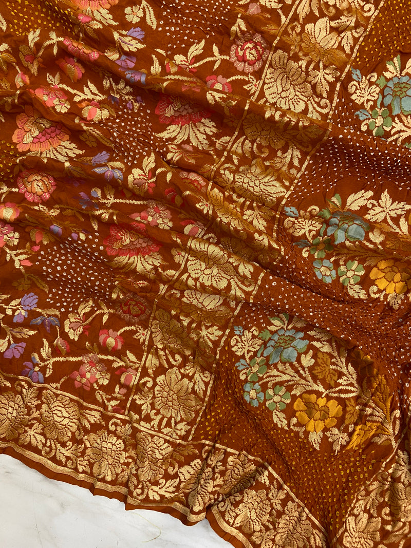 Pure Georgette Banarasi Bandhej Dupatta