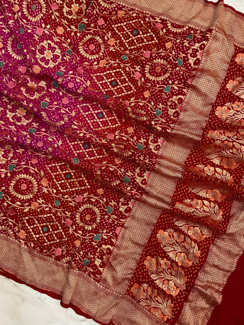 Pure Georgette Banarasi Bandhej Dupatta
