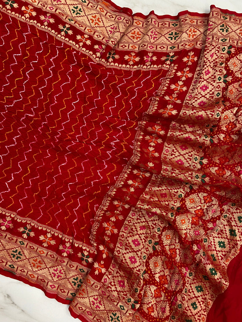 Pure Georgette Banarasi Bandhej Dupatta