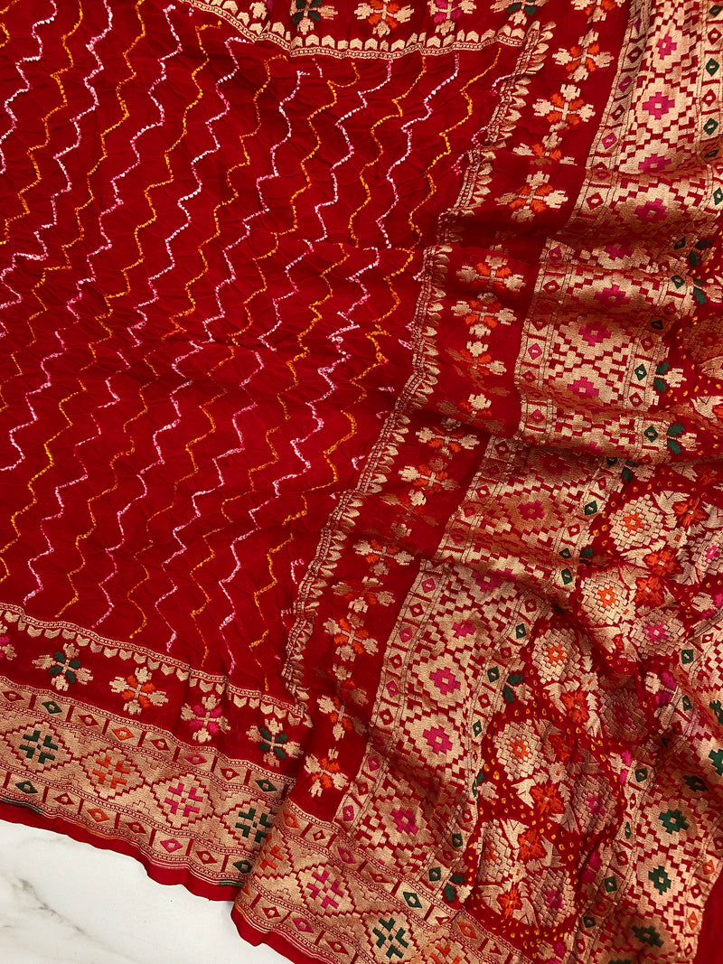Pure Georgette Banarasi Bandhej Dupatta