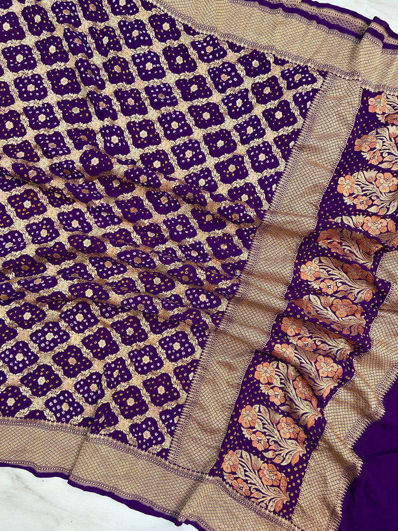 Pure Georgette Banarasi Bandhej Dupatta