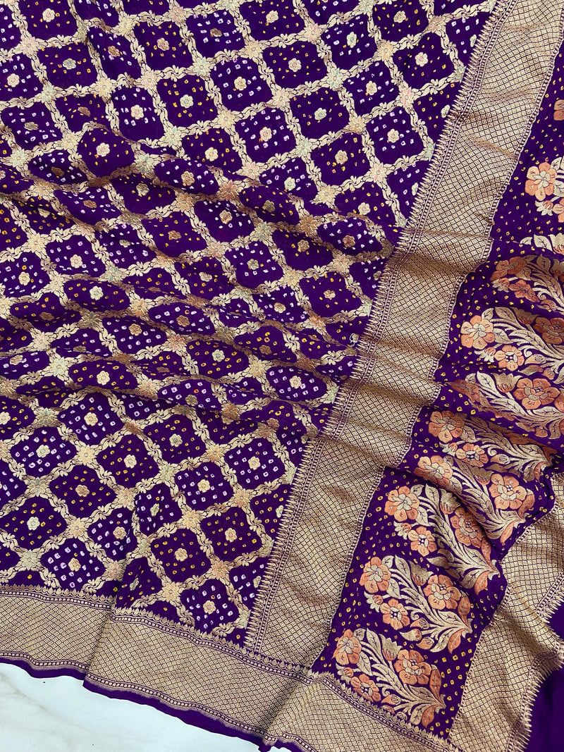 Pure Georgette Banarasi Bandhej Dupatta