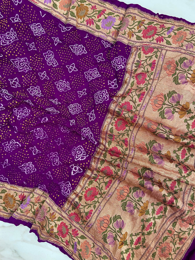 Pure Georgette Banarasi Bandhej Dupatta