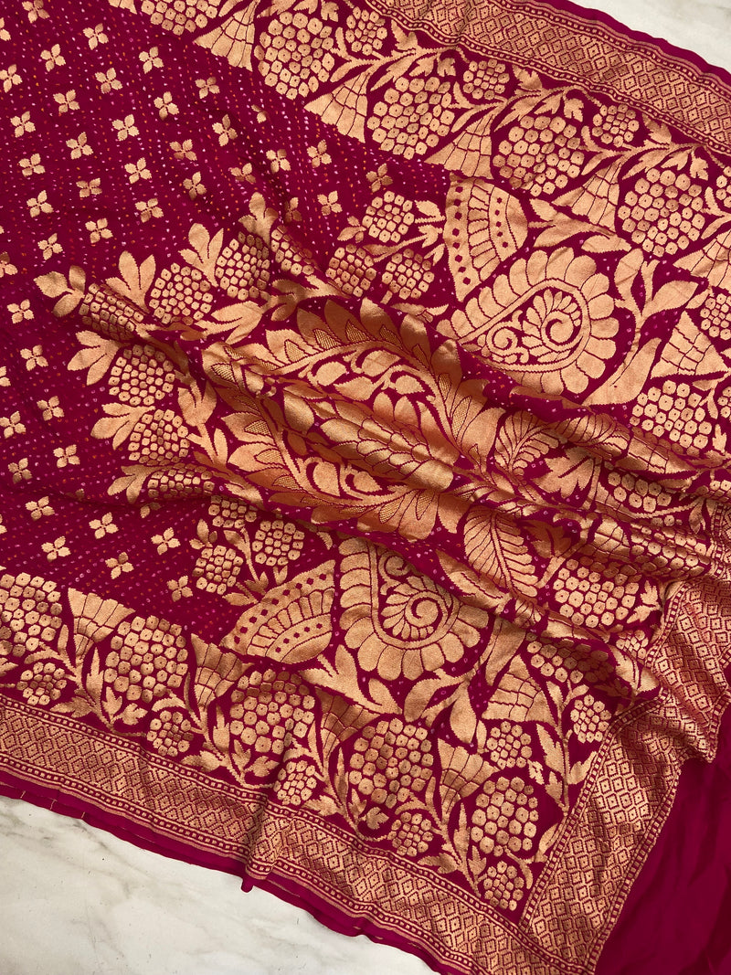 Pure Georgette Banarasi Bandhej Dupatta