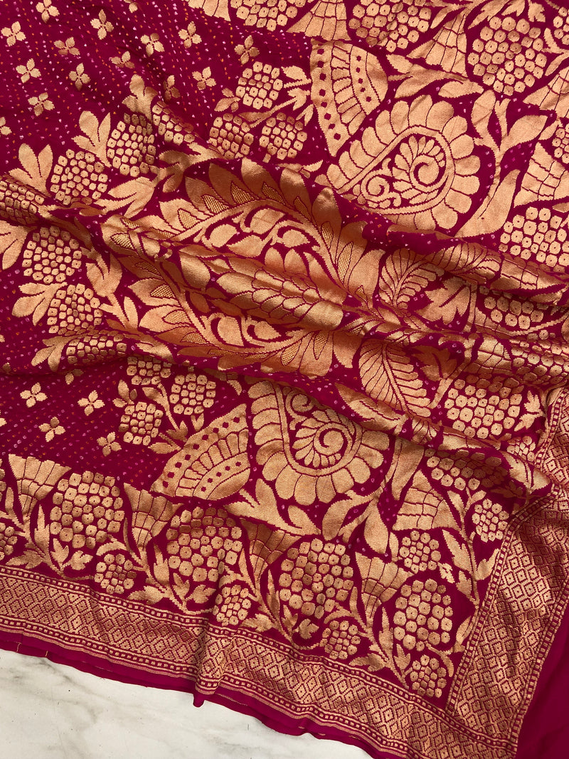 Pure Georgette Banarasi Bandhej Dupatta