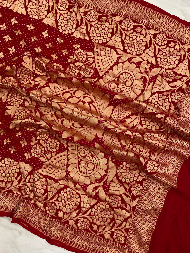 Pure Georgette Banarasi Bandhej Dupatta