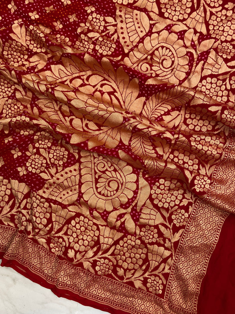 Pure Georgette Banarasi Bandhej Dupatta