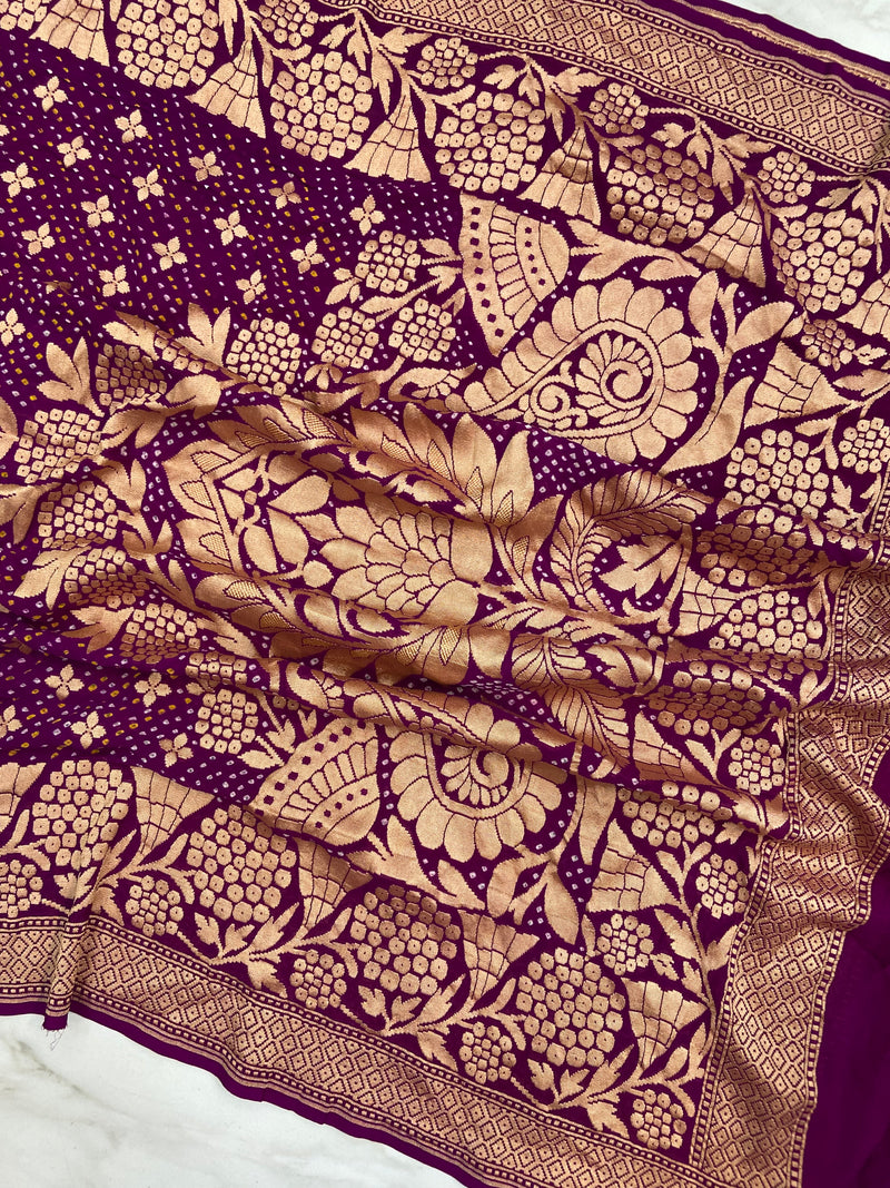 Pure Georgette Banarasi Bandhej Dupatta