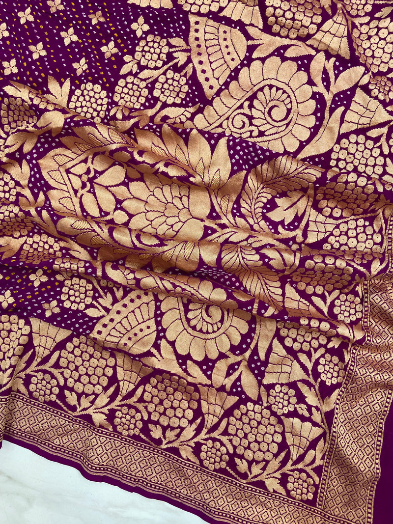 Pure Georgette Banarasi Bandhej Dupatta