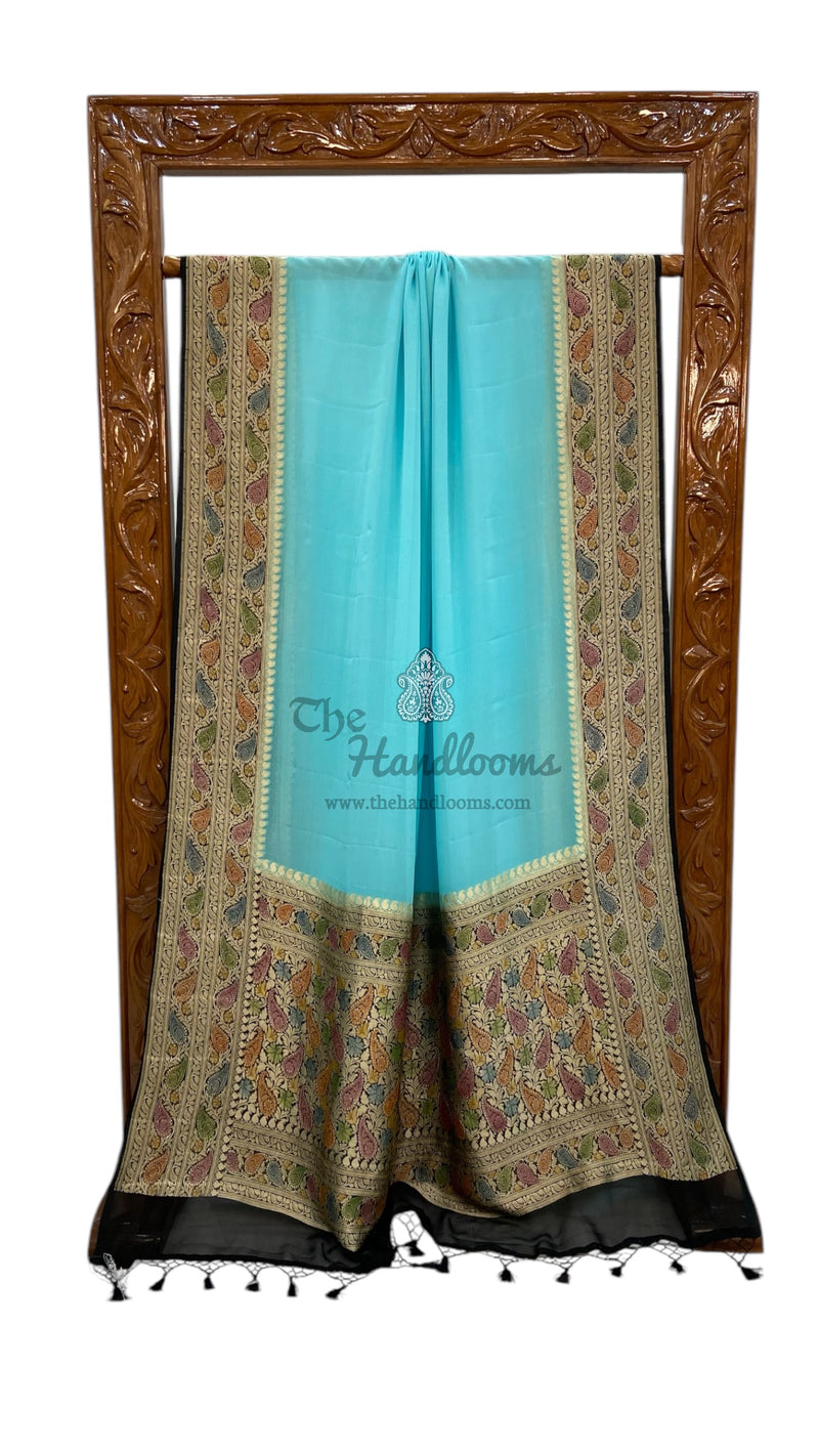 Khaddi Georgette Handloom Banarasi Saree - The Handlooms