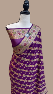 Pure Chiffon Khaddi Banarasi Saree - The Handlooms
