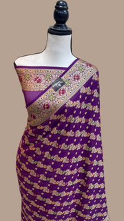 Pure Chiffon Khaddi Banarasi Saree - The Handlooms