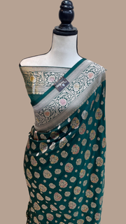 Pure Katan Silk Banarasi Handloom Saree - All Over Jaal Work - The Handlooms