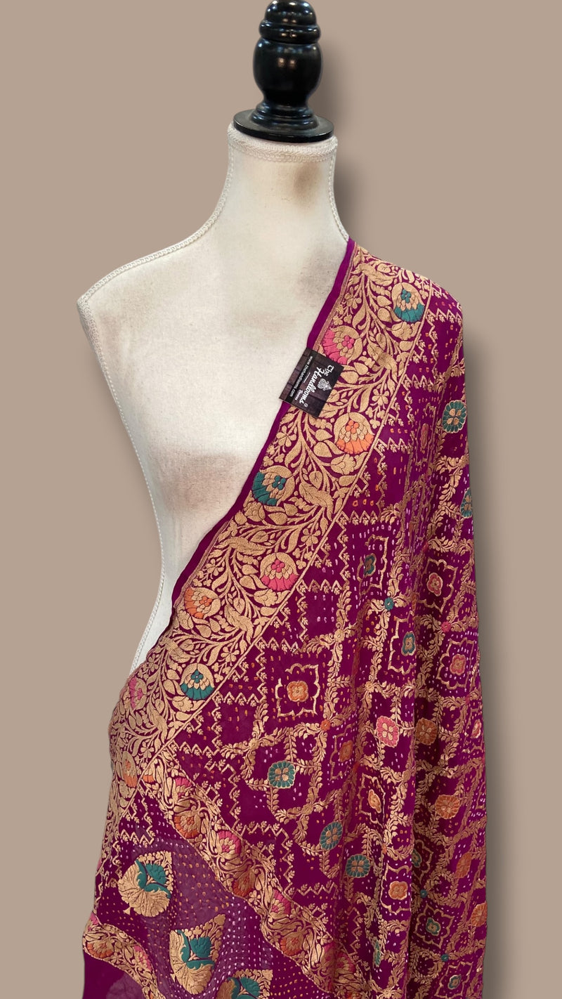Pure Georgette Banarasi Bandhej Dupatta