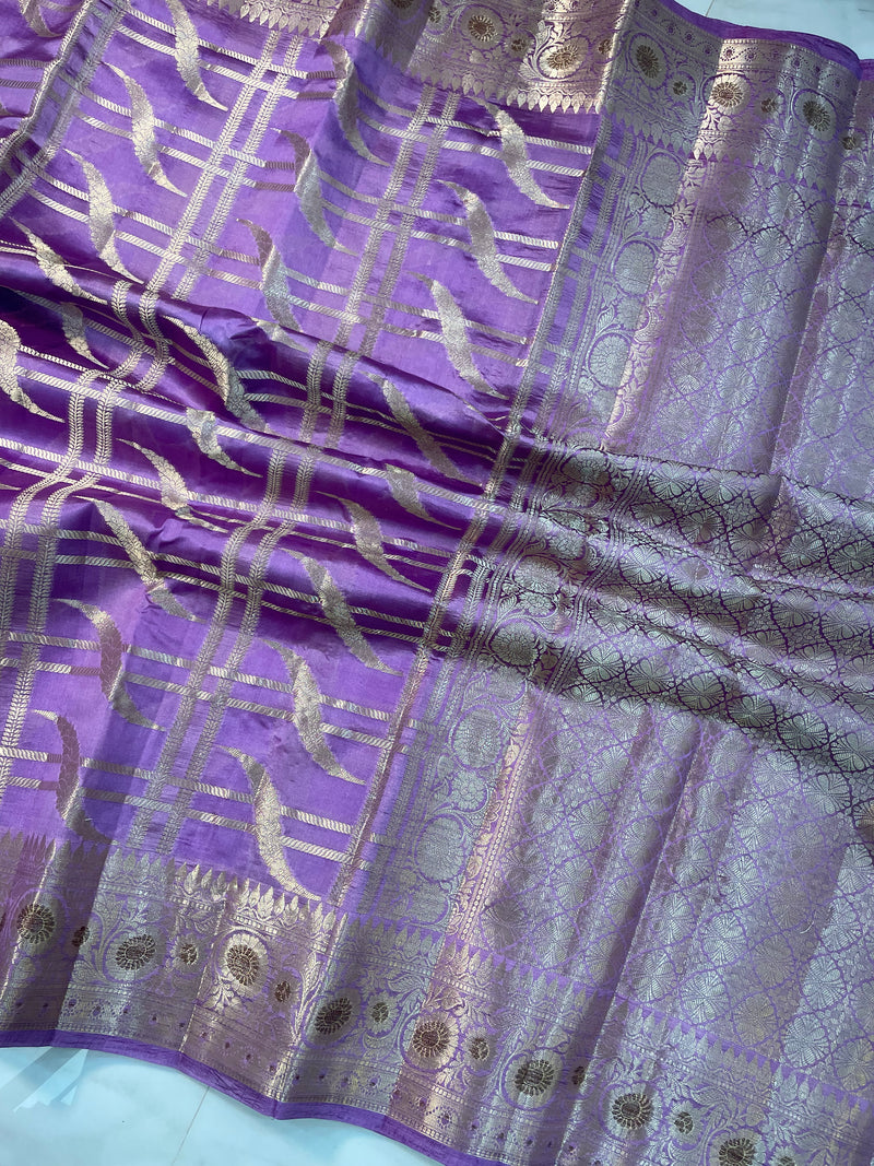 Pure Dupion Silk Banarasi Saree - Gold Zari - The Handlooms