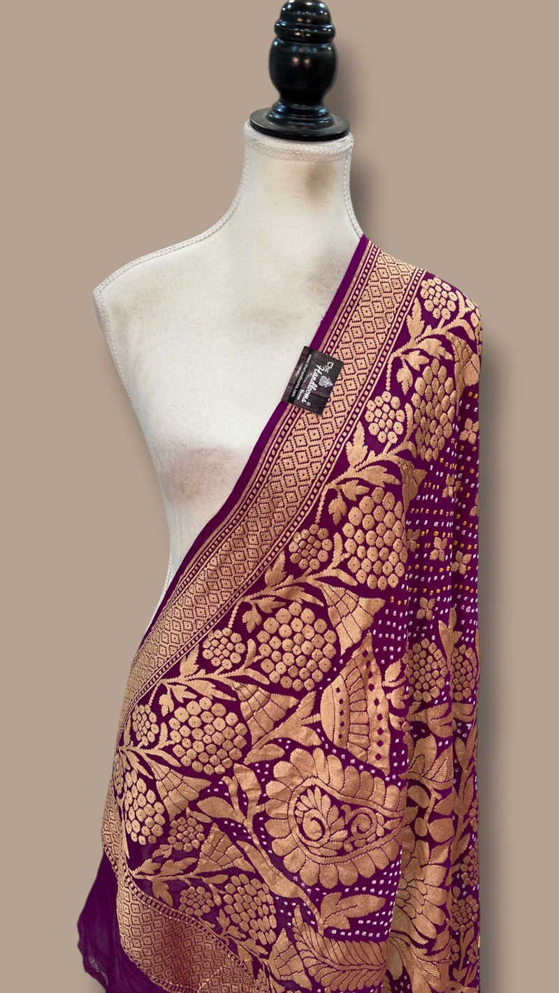 Pure Georgette Banarasi Bandhej Dupatta