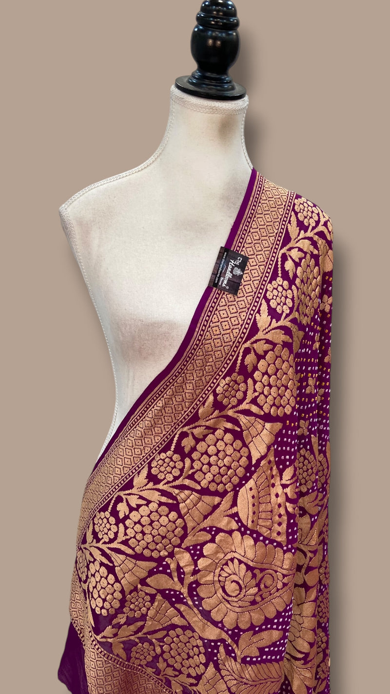 Pure Georgette Banarasi Bandhej Dupatta