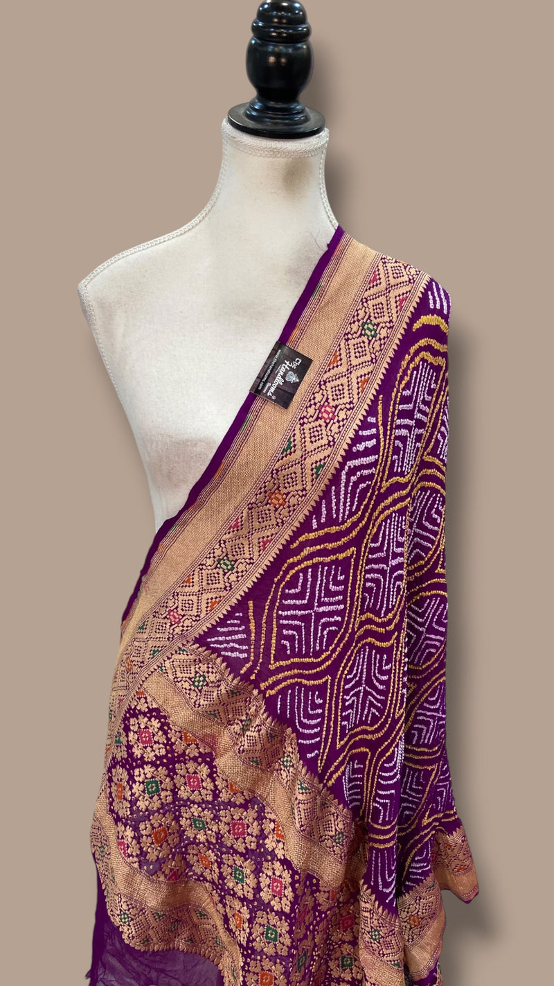 Pure Georgette Banarasi Bandhej Dupatta