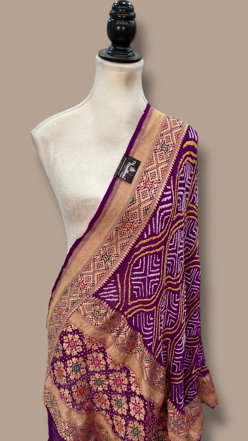 Pure Georgette Banarasi Bandhej Dupatta