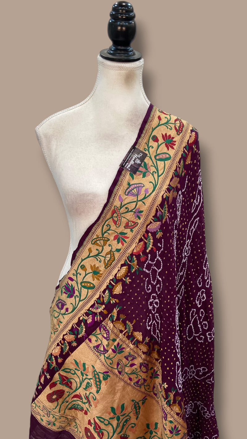 Pure Georgette Banarasi Bandhej Dupatta