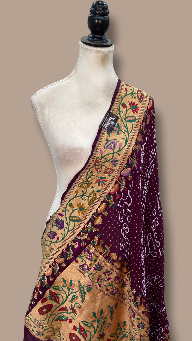 Pure Georgette Banarasi Bandhej Dupatta