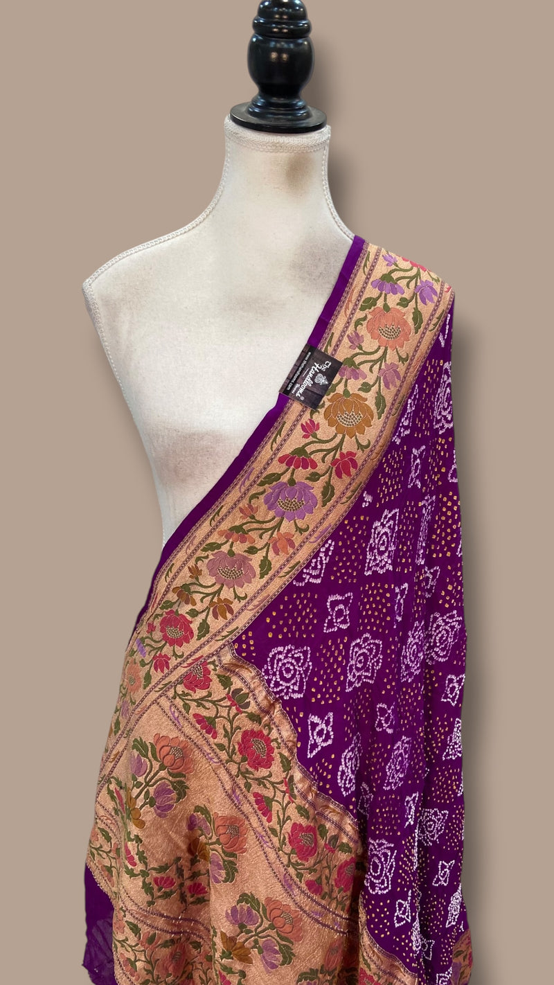 Pure Georgette Banarasi Bandhej Dupatta