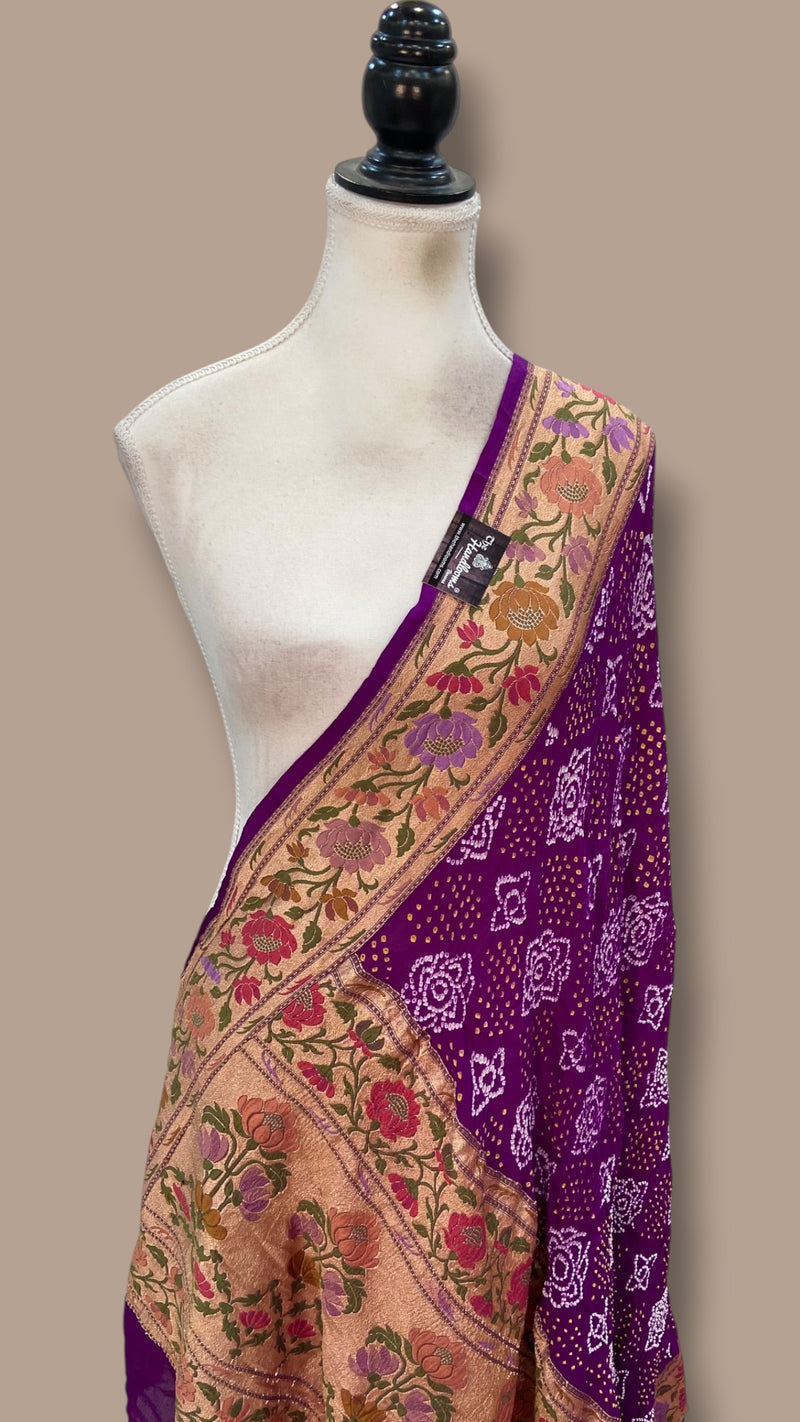 Pure Georgette Banarasi Bandhej Dupatta