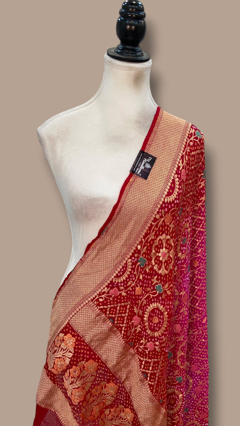 Pure Georgette Banarasi Bandhej Dupatta