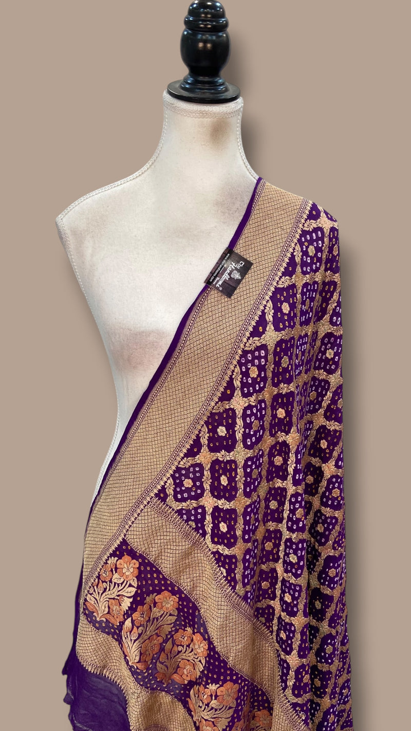 Pure Georgette Banarasi Bandhej Dupatta