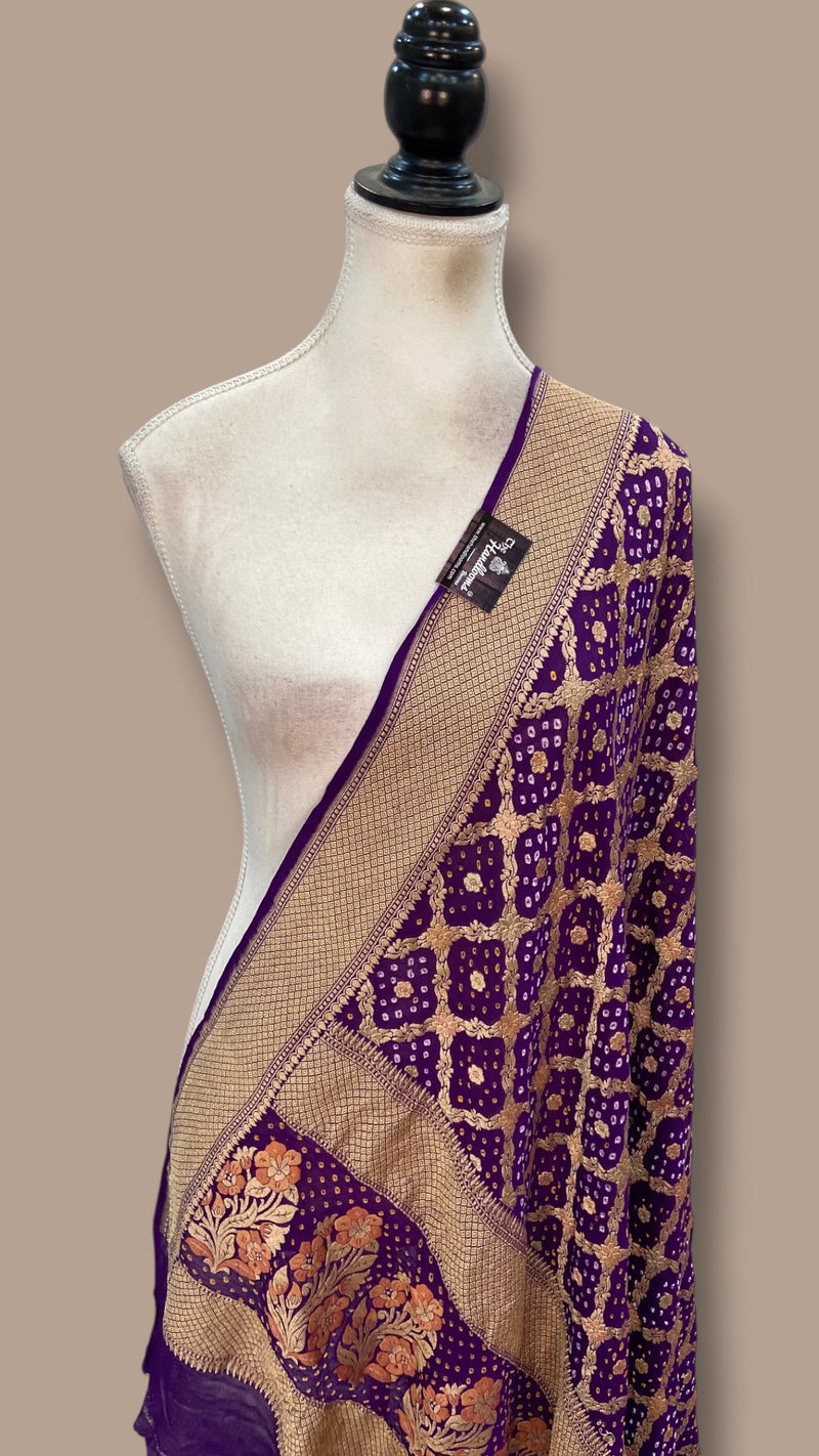 Pure Georgette Banarasi Bandhej Dupatta