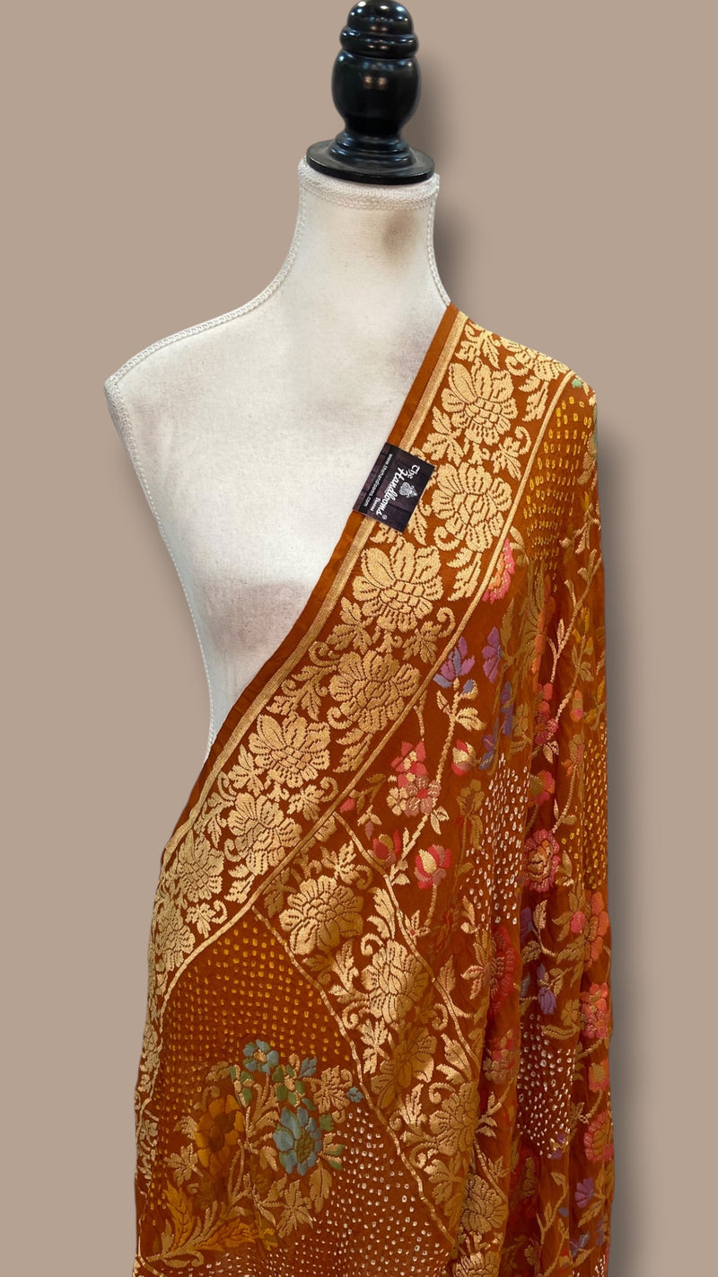 Pure Georgette Banarasi Bandhej Dupatta