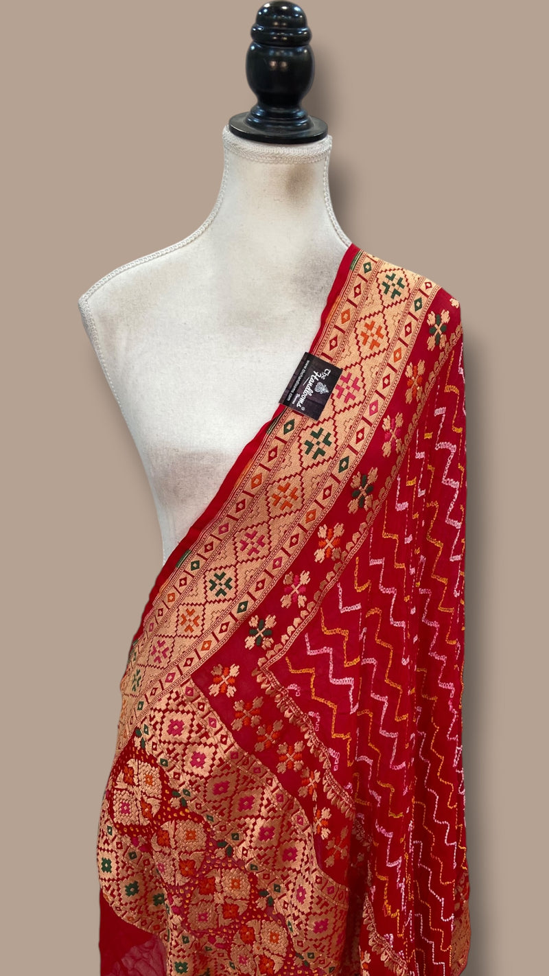 Pure Georgette Banarasi Bandhej Dupatta
