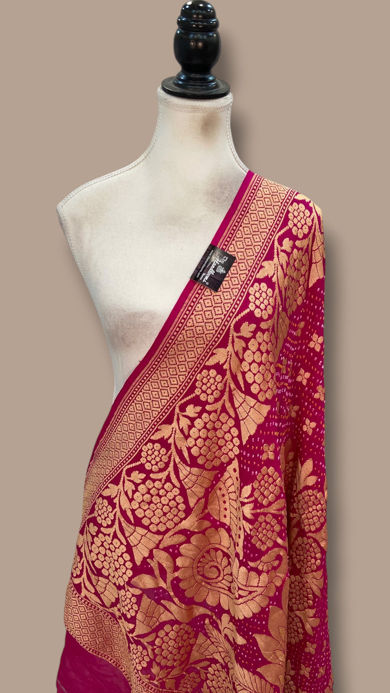 Pure Georgette Banarasi Bandhej Dupatta