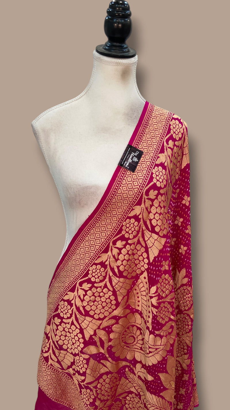 Pure Georgette Banarasi Bandhej Dupatta