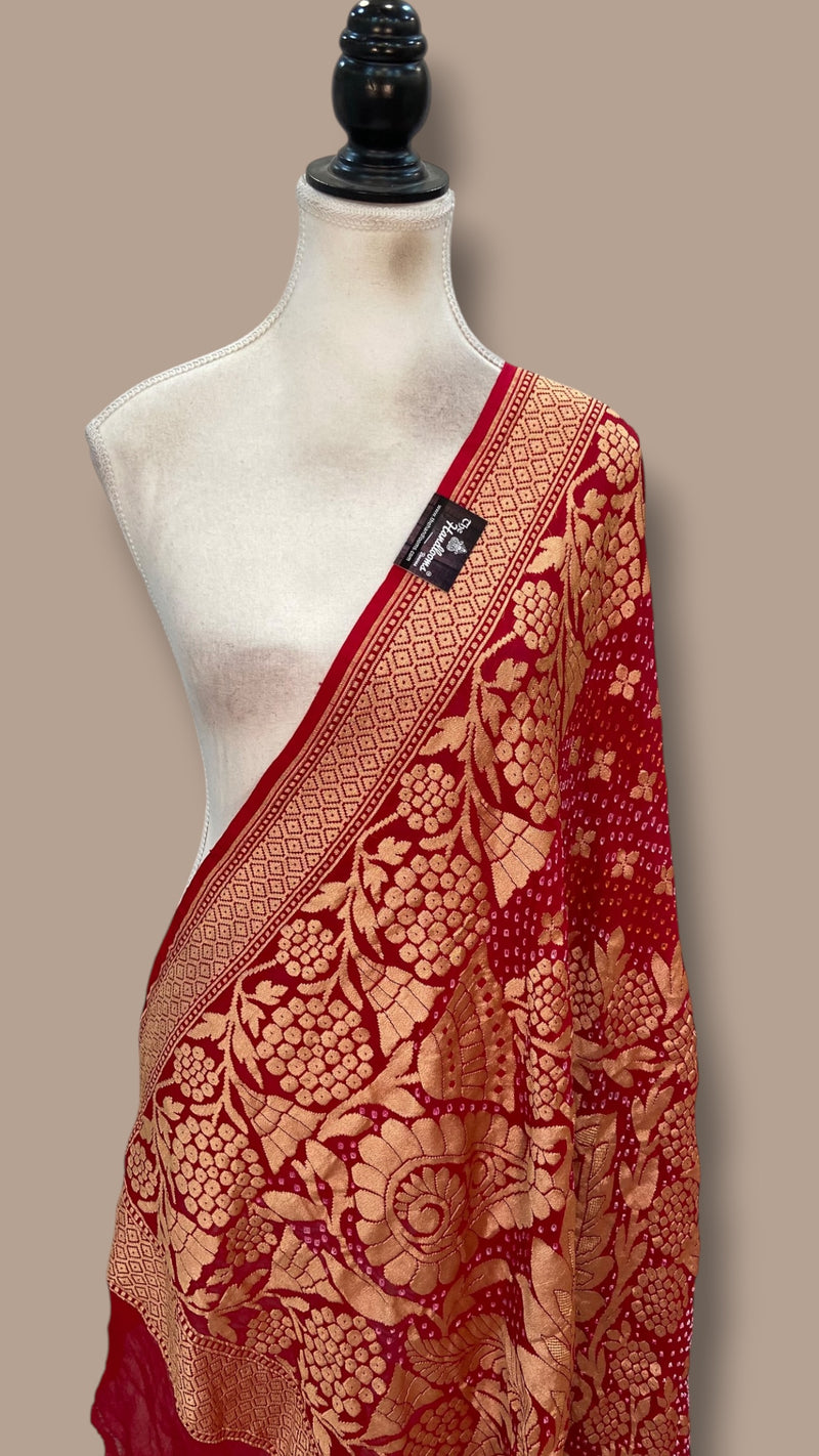 Pure Georgette Banarasi Bandhej Dupatta