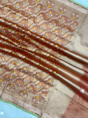 Pure Tissue Reshmi Zari Banarasi Brocade Handloom Dupatta - The Handlooms