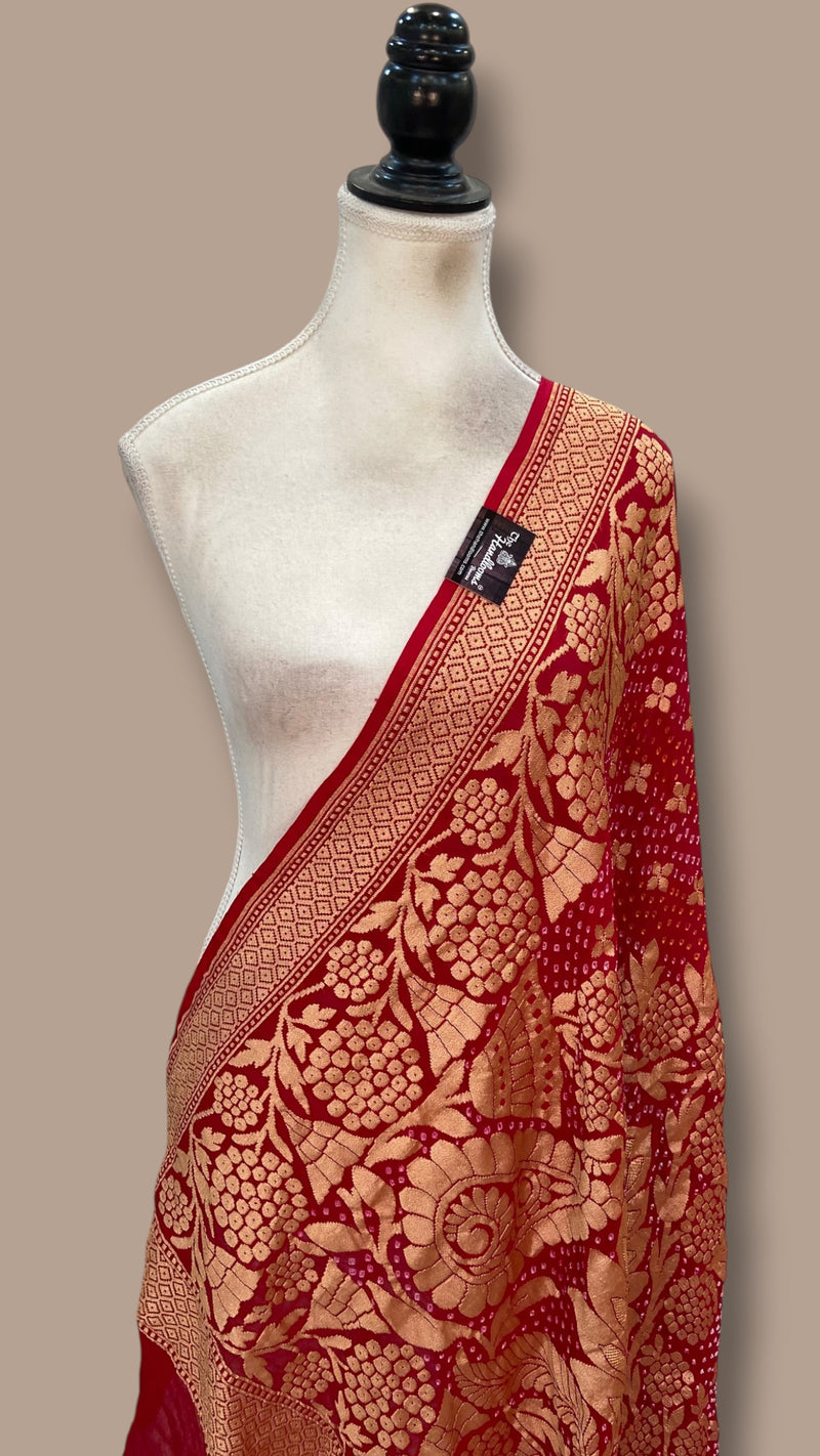 Pure Georgette Banarasi Bandhej Dupatta