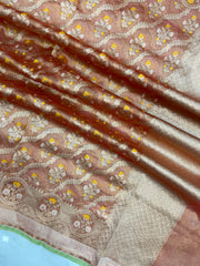 Pure Tissue Reshmi Zari Banarasi Brocade Handloom Dupatta - The Handlooms