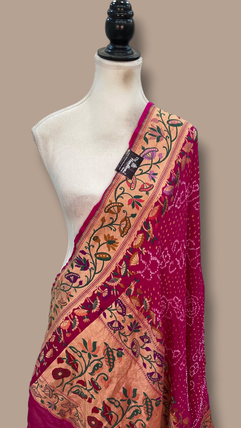 Pure Georgette Banarasi Bandhej Dupatta