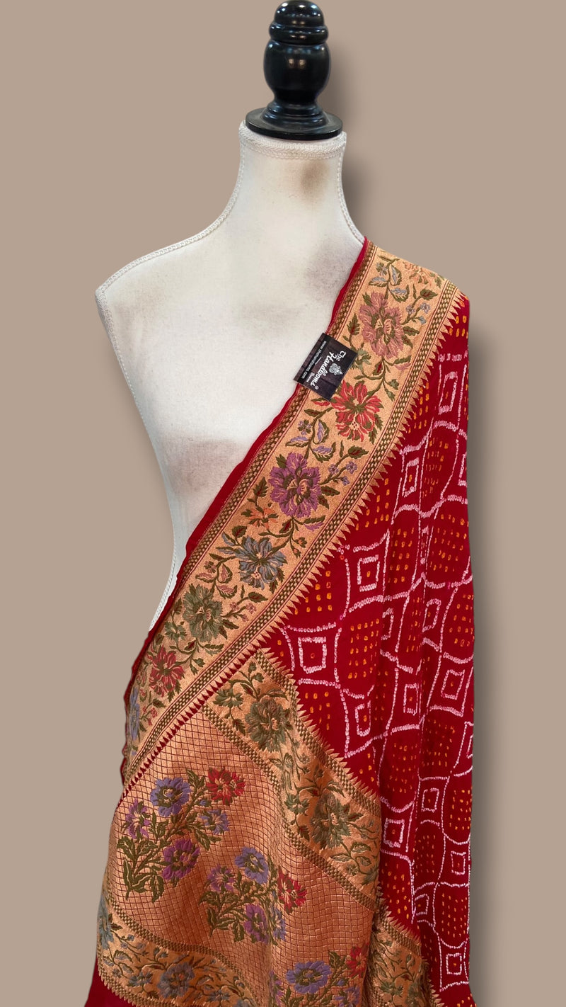 Pure Georgette Banarasi Bandhej Dupatta