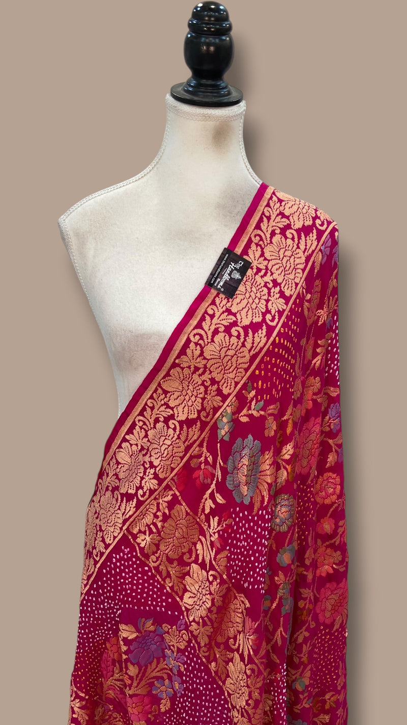 Pure Georgette Banarasi Bandhej Dupatta
