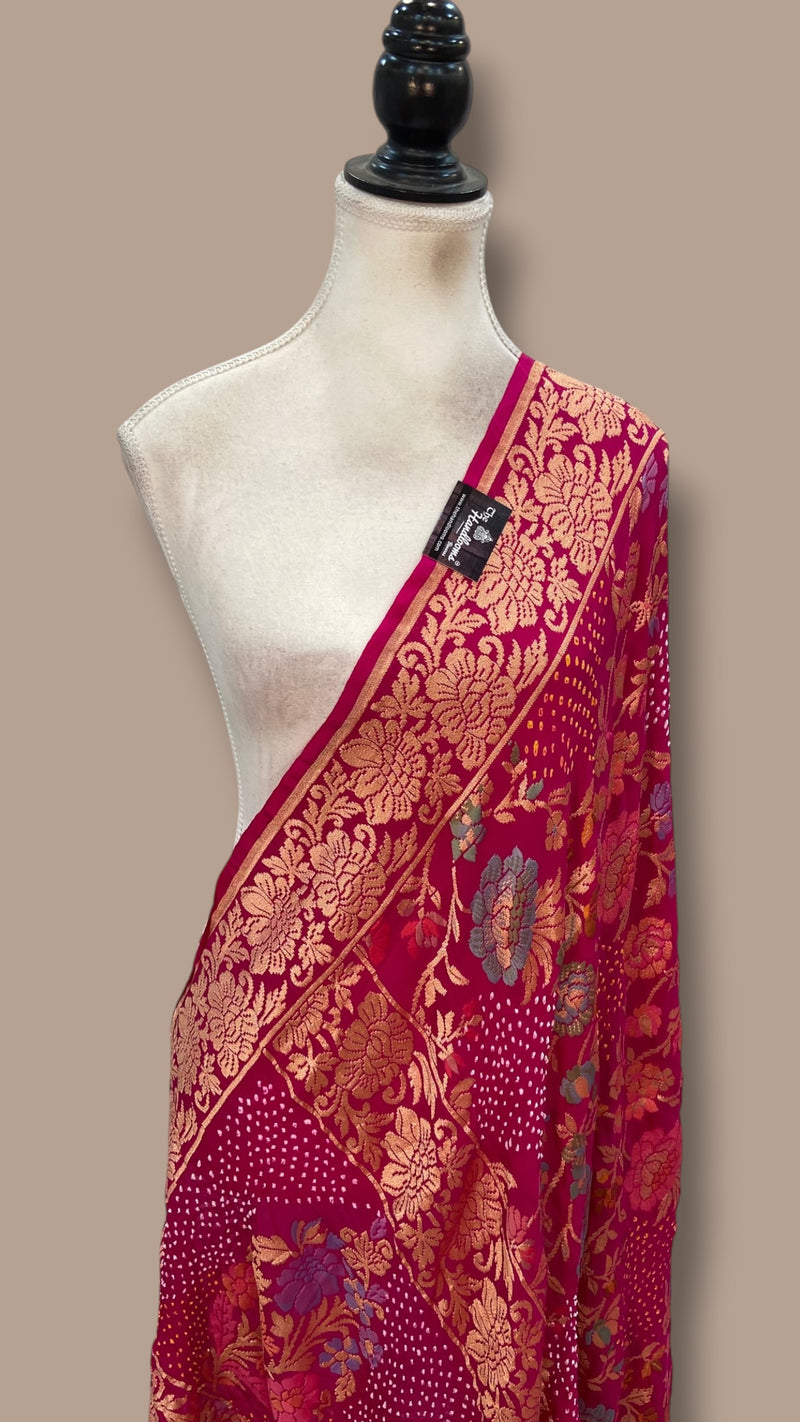 Pure Georgette Banarasi Bandhej Dupatta