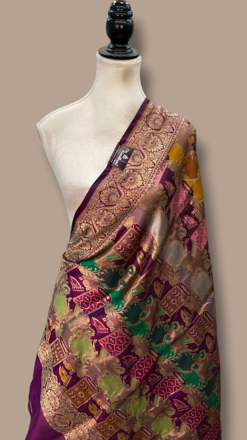 Pure Katan Silk Handloom Banarasi Dupatta - Rangkart